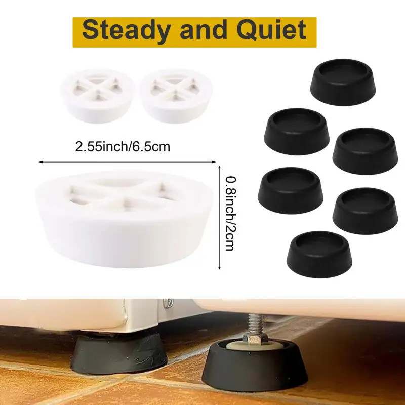 4/8 Stück Anti-Vibrations-Pads Geräuschreduzierende Gummifüße Universelle Beinunterlagen für Waschmaschinen und Möbelstabilität – Detail 4