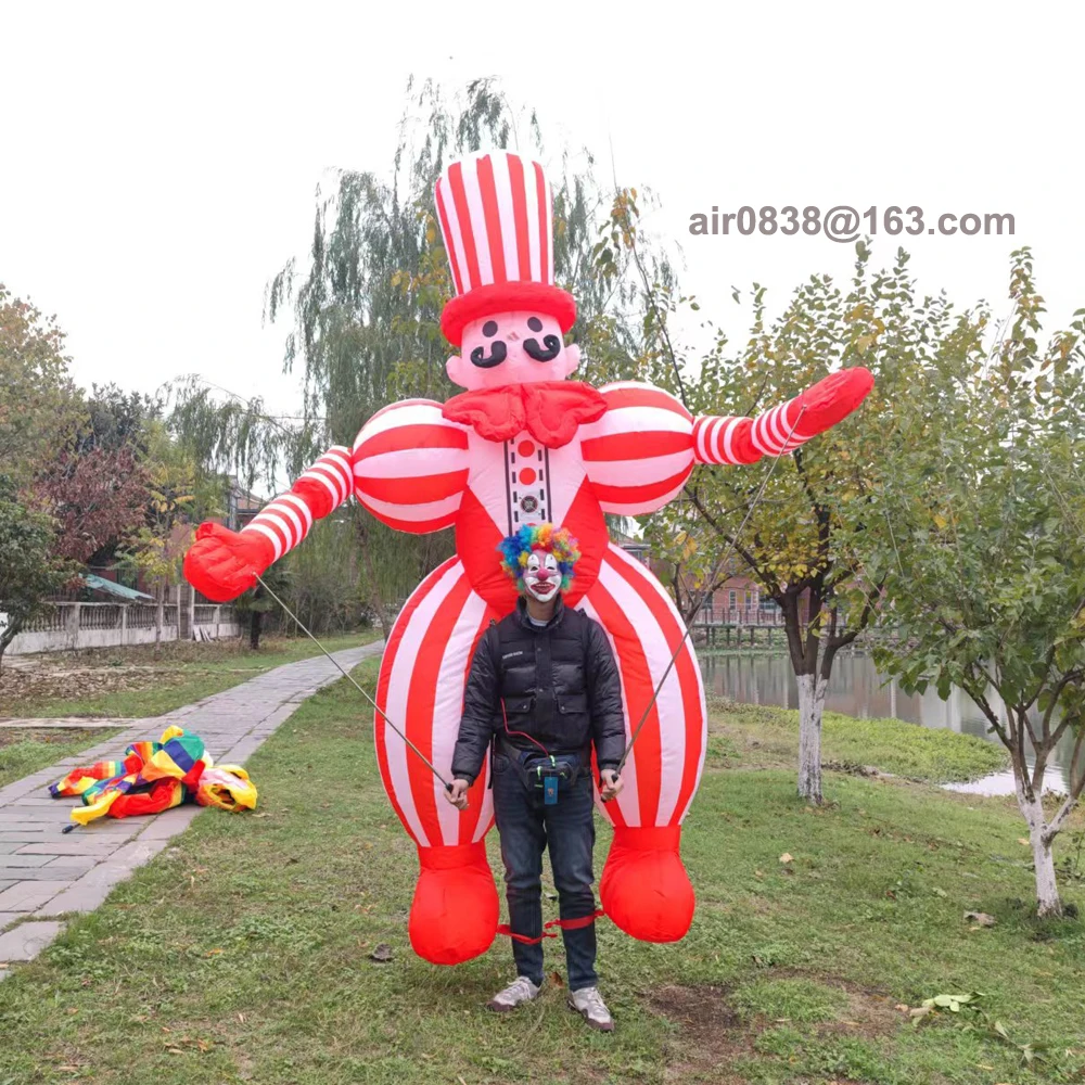 Moving Inflatable Clown Puppet Costume With Blower Backpack Event Walking Inflatable Cartoon Puppet For City Parade Decoration