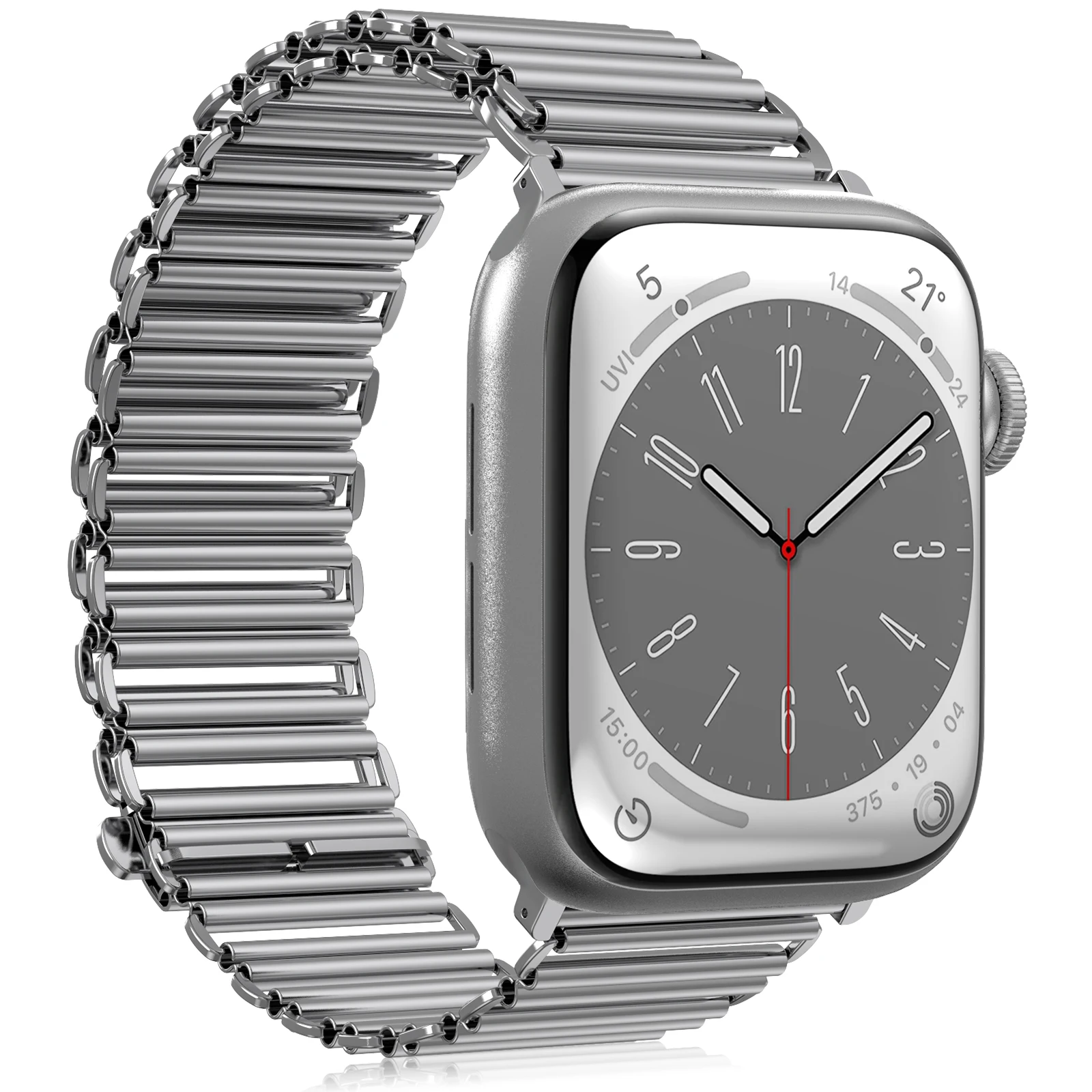 

YAYUU Adjustable Loop Closure Metal Strap for Apple Watch 38-49mm Chain Band for iWatch SE Ultra 2 Series 10/9/8/7/6/5/4/3/2/1