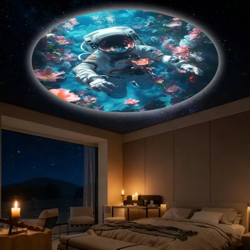 New Sale Planet Astronaut Projection Light With 3 Interchangeable Theme Slides For Room Ceiling Background Decoration
