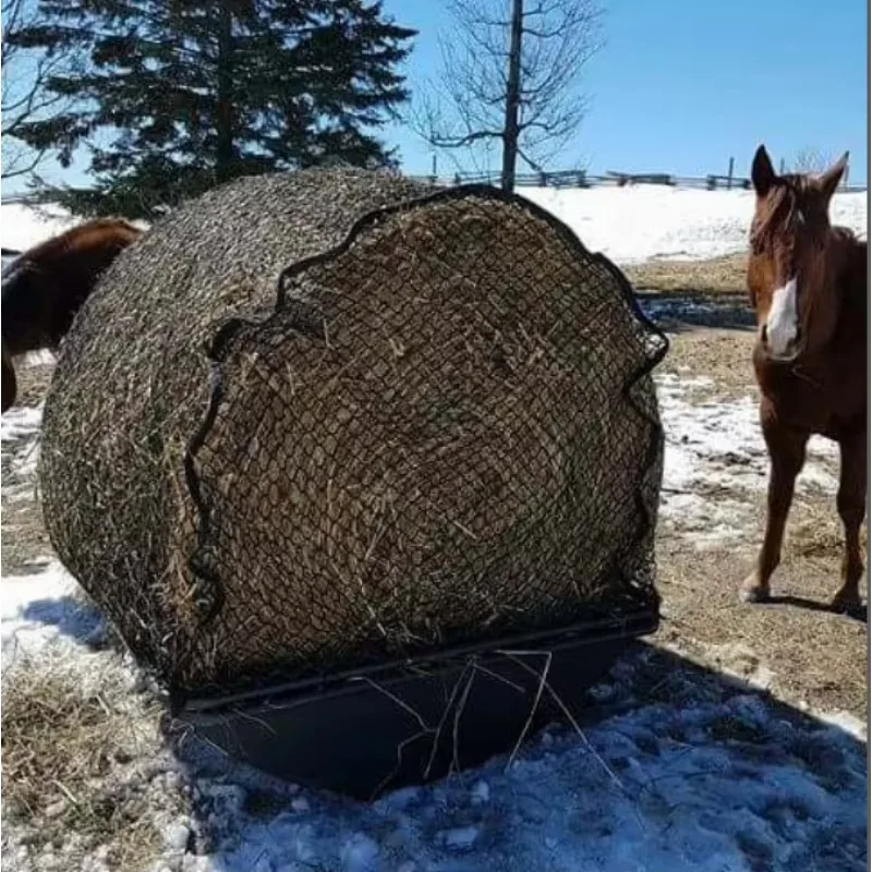 

PE PP Plastic Mesh Slow Feed Hay Bag Windproof Horse Livestock Feeder 2026