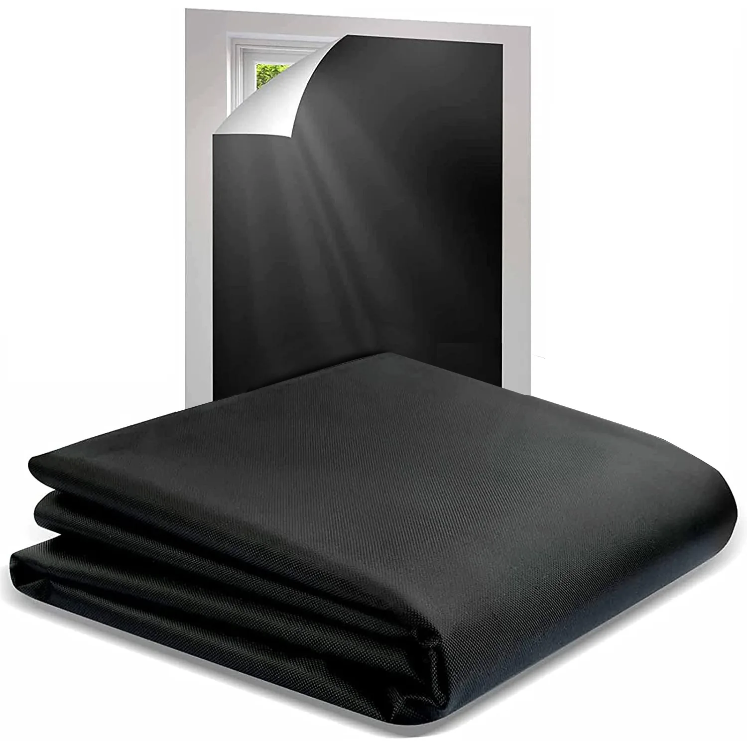 DIY Portable Travel Blackout Curtain Temporary For Living Room Home Window Non-perforated Black Cloth