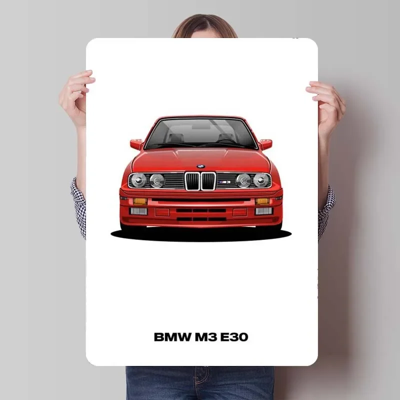 BMW M3 E30 Tinplate Signs Classic Car Poster Vintage Home Decor Items Metal Sign for Garage Wall Art Decoration Art of Murals