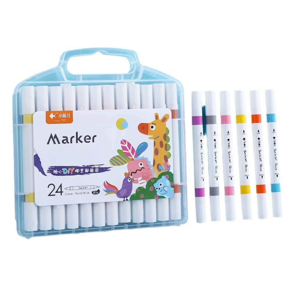 For Xiaoyuer Dual Tip Paint Pens Set Acrylic Markers For Professional Art Drawing Coloring Graffiti School Stationery Supplies