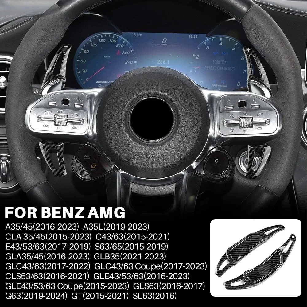 Car Steering Wheel Shift Paddle For Mercedes-Benz AMG A35 A45 C63 E63 S63 G63 C43 CLA GLA GLC GLS GLE 2016-2023 Shifter Extend