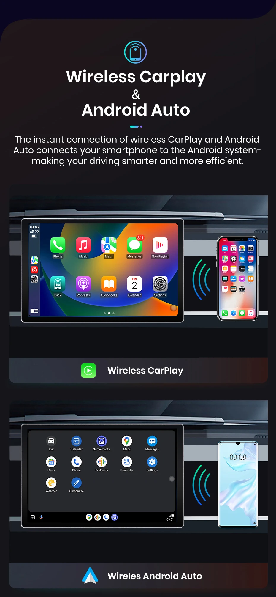 Junsun 7870 2K Wireless CarPlay Android Auto Radio für VW Volkswagen Golf 7 2013 2014 2015 2016 2017 GPS 4G Navigationsgerät DSP DTS 360 – Detail 16