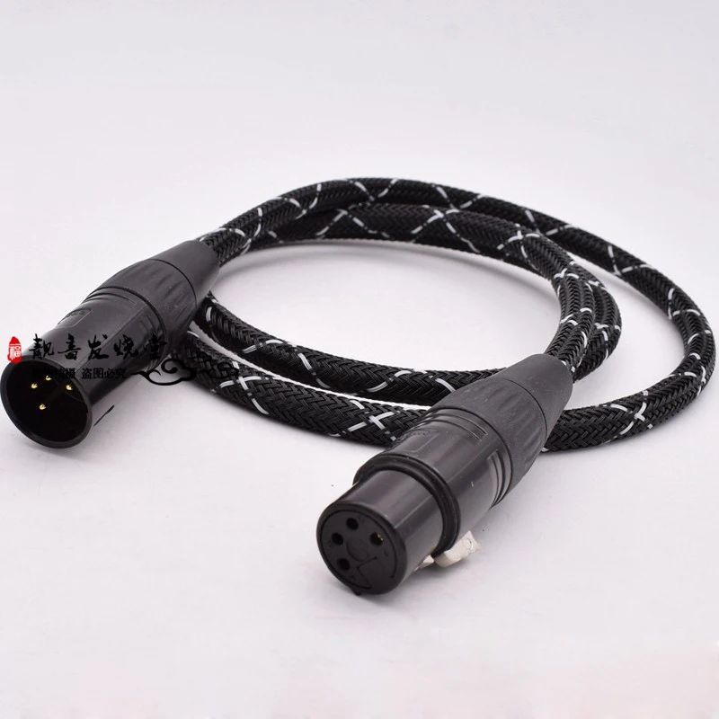 

HIFI OCC XLR 4Pin Male To Female Single Crystal Copper With Shield Cable For Monitor Power Microphone Headphone Audio Cord