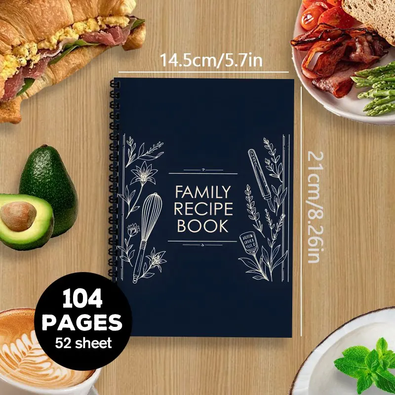 A5 Recipe Spiral Notebook, suitable for home cooking, chefs and home chefs, gift for him/her • Cooking