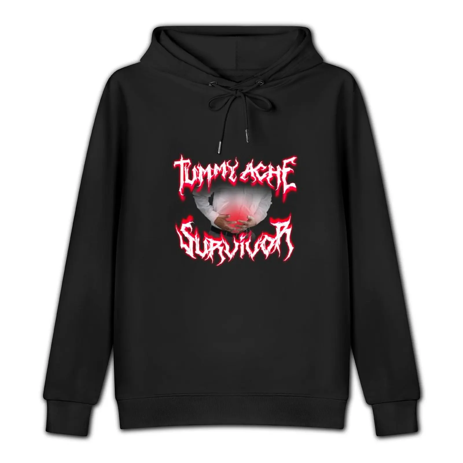 Tummy Ache Survivor Metal Design Pullover Hoodie mens clothing men's clothing tracksuit men