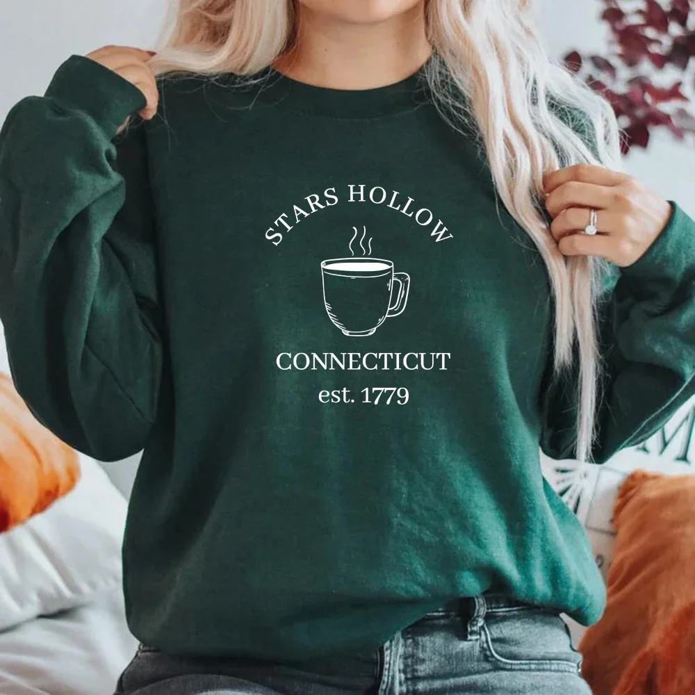 Stars Hollow Sweatshirt Gilmore Girl Merch Luke\'s Diner Sweatshirt Women Graphic Hoodies Long Sleeve Pullover Streetwear Hoodie