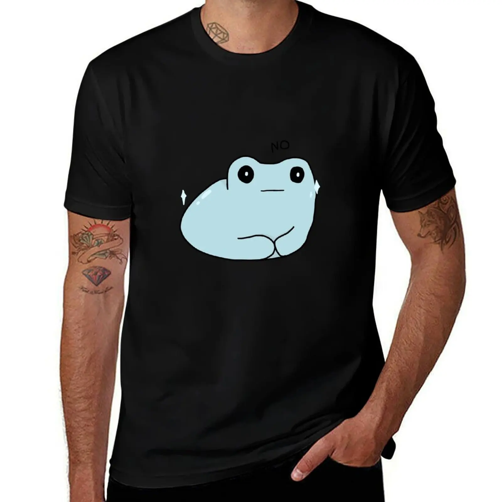 Frog says no T-Shirt Fashion Casual Short Sleeve Top T-Shirt