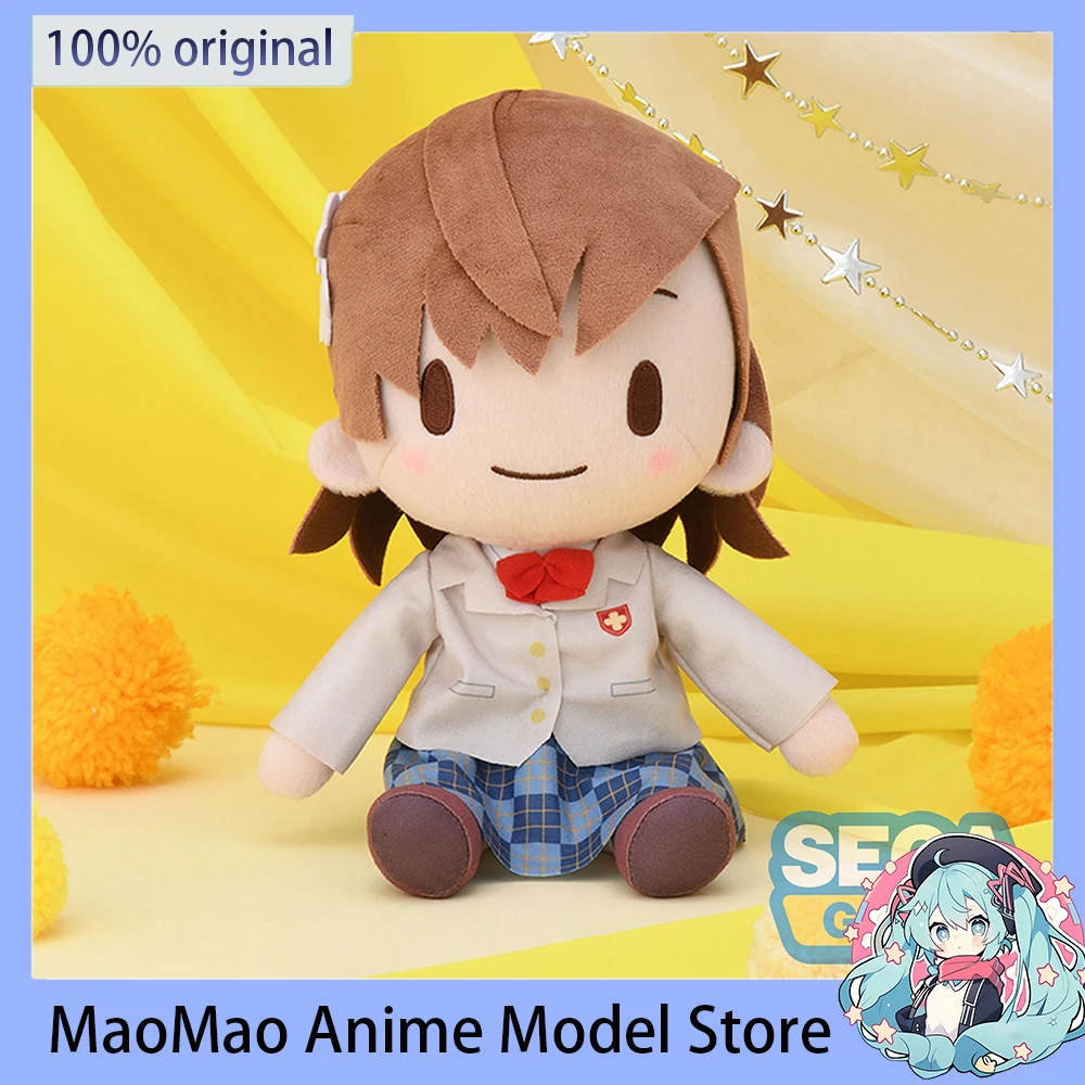 IN Stock Original SEGA Misaka Mikoto Fuwa Petit Plush Toys Kawaii Anime Figure PVC Model Collectible Toys For Boys 22Cm