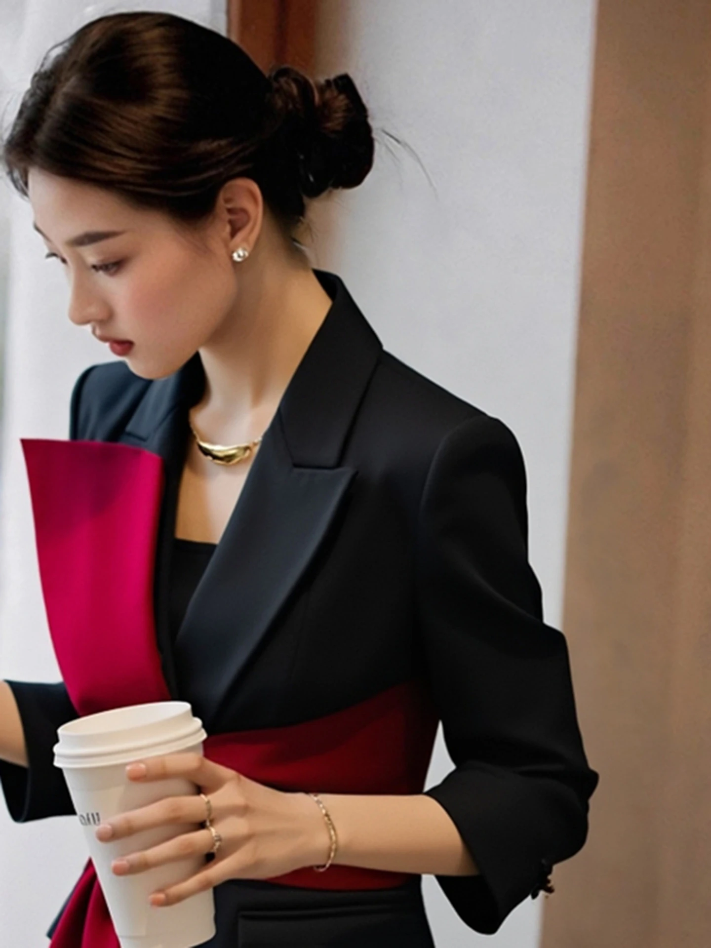 Costume pour femme Ele Early Spring Jaet Fragile Sle Profional Ensemble deux pièces pour un luxe léger Ocns important...