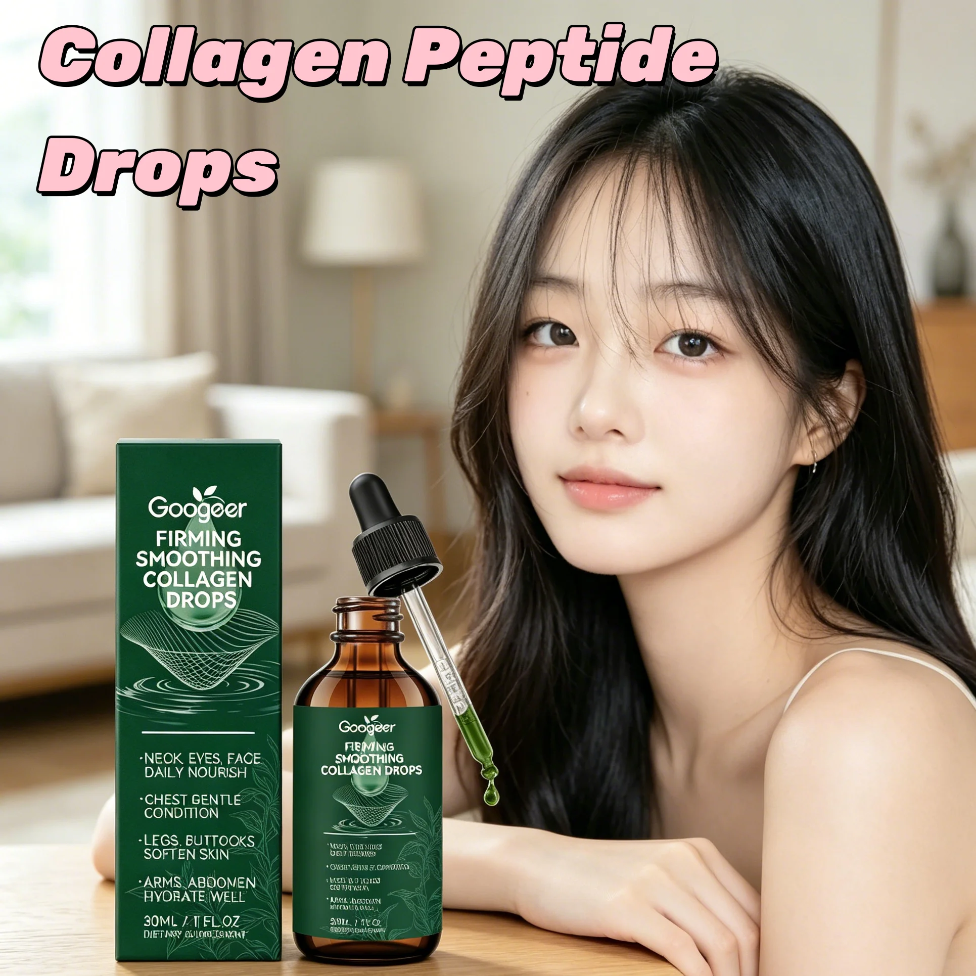 Collagen Peptide Oral Drops Hydrolyzed Small Molecule Anti Aging Firm Bright Skin Hair Nail Supplement