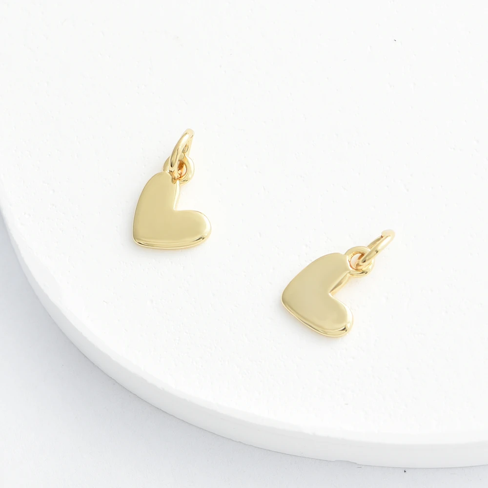 4PCS 9*9MM Heart Charms Pendants 18K Gold/Rhodium Color Brass Jewelry Making Materials Wholesale Accessories For Women image 3