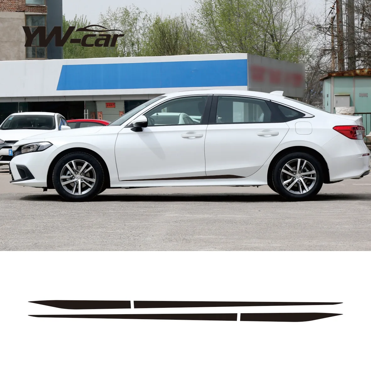 

2PCS CAR SIDE BODY STICKER for Honda Civic FC1 FC2 FC5 FK4 FK7 FK8 ROCKER PANEL STRIPES DECALS ACCESSORIES