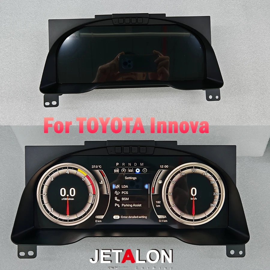 12.3inch Car Digital Cluster Instrument Smart Cluster Screen For Toyota Innova 2016-2021 Display Virtual Cockpit Dashboard