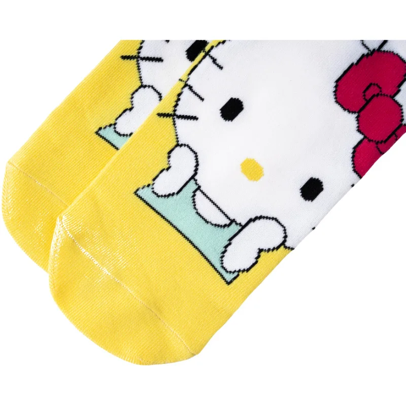 Novo olá kitty meias dos desenhos animados sanrio meias femininas meados de bezerro bonito quatro estações meias de algodão absorvente de suor adulto tamanho médio