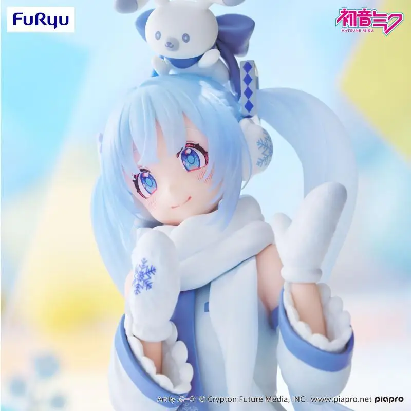 In Stock Genuine Furyu Hatsune Miku Snow Miku Snow Miku Sky Town 10Th Collector Anime Figure Model Toy Gift Desktop Ornament