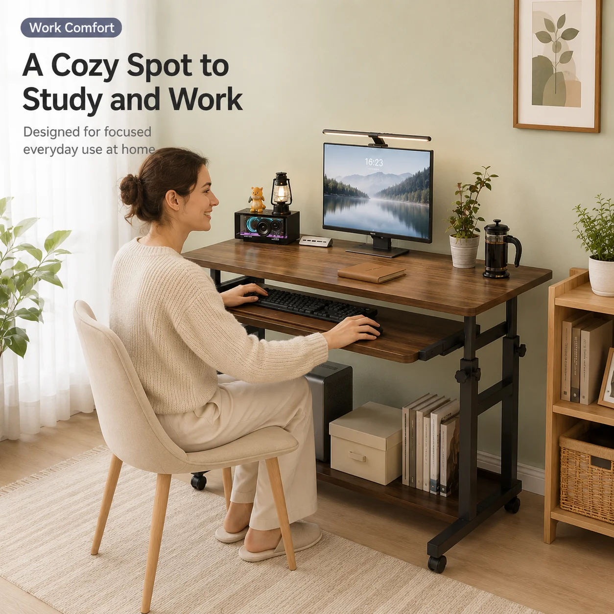 AOLIVIYA Small Apartment Home Laptop Table Removable Bedroom Bedside Simple Desk Sofa Side Lifting Computer Table