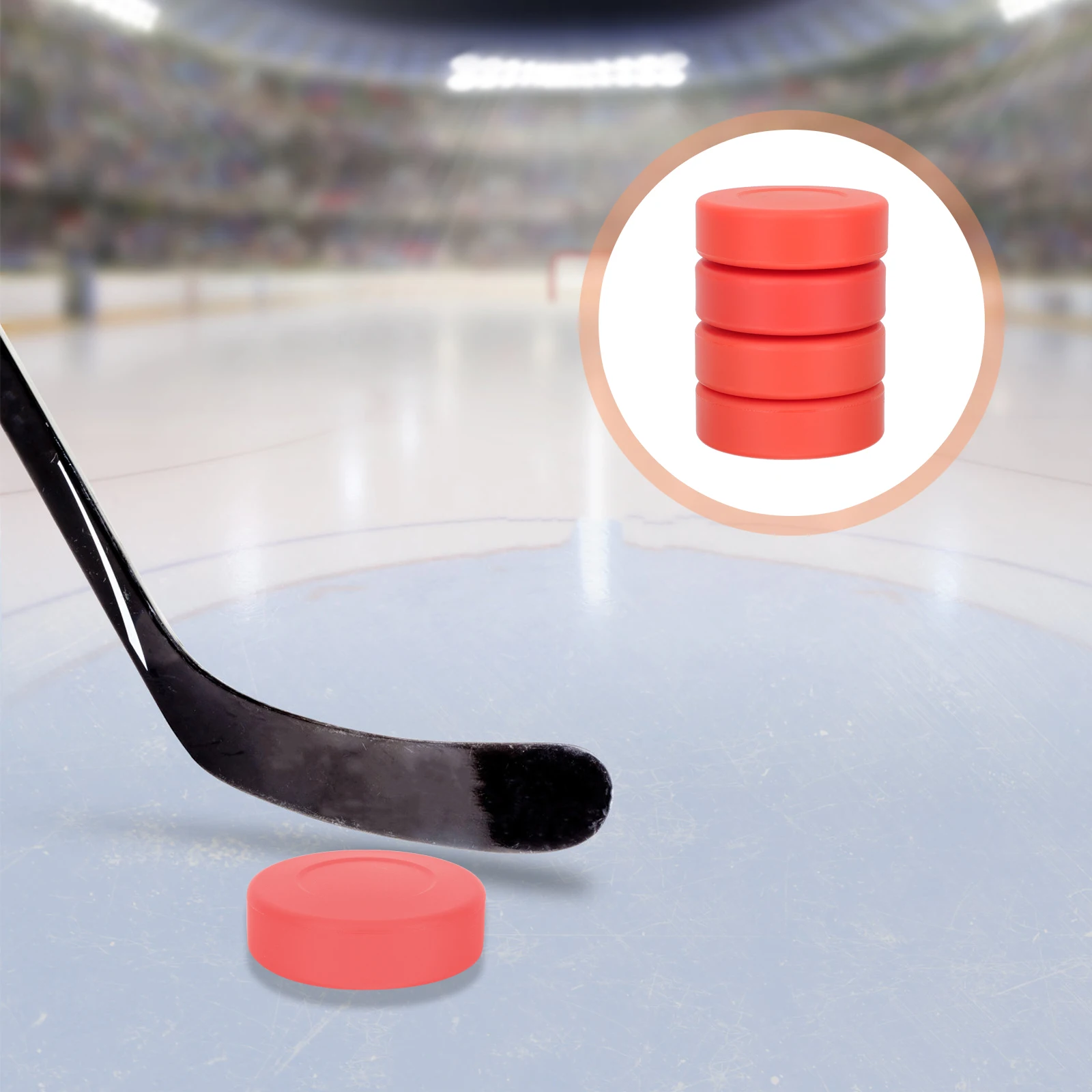 

4 Pcs Hockey Practice Ball Soft Vulcanized Rubber Solid Round Indoor Screen