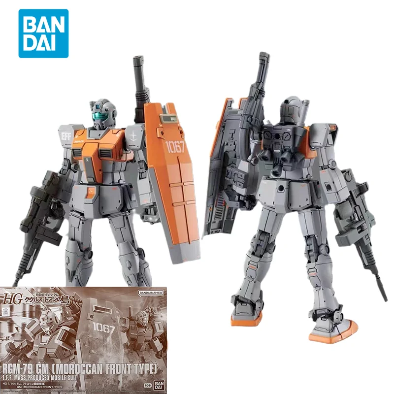 

Bandai Original GUNDAM Anime Model HG 1/144 RGM-79 GM MOROCCAN FRONT TYPE Action Figure PB Toys Model Ornaments Gifts For Kids