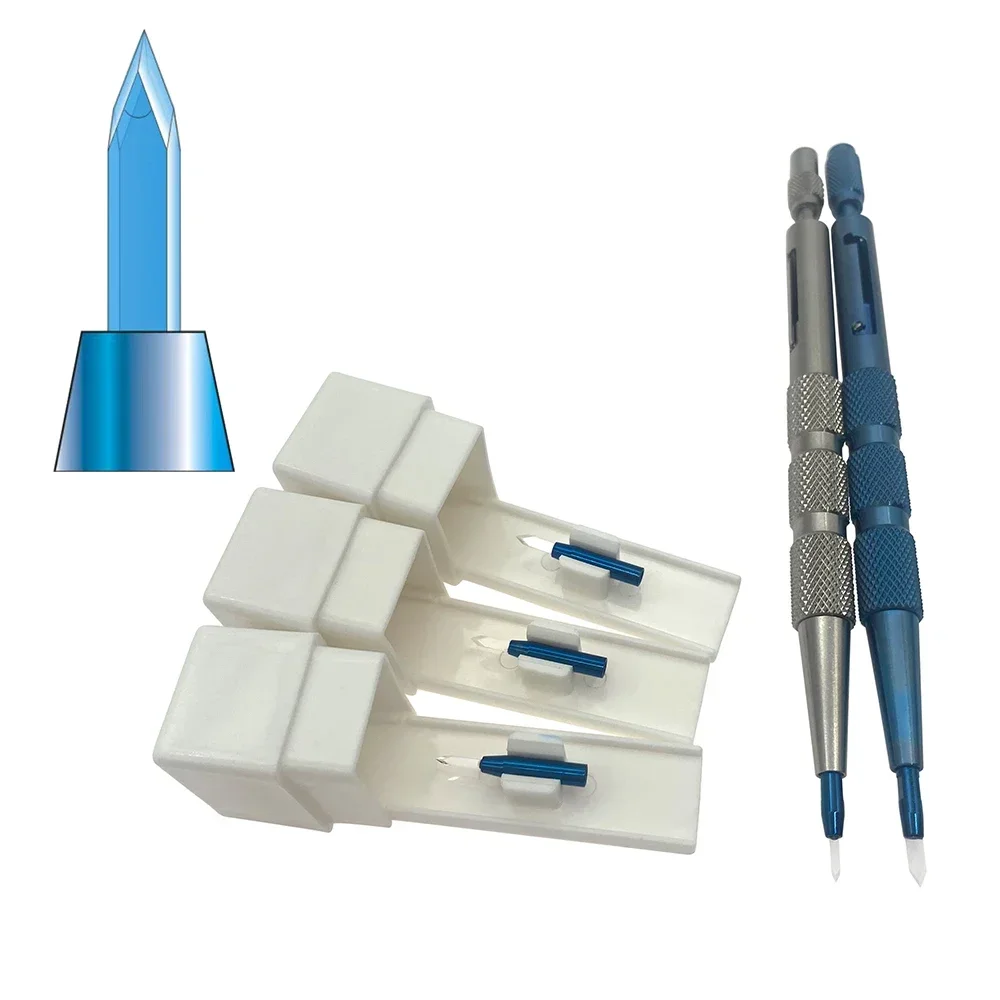 Sapphire Keratome Blades 1set Keratome knife Straight double lancet Ophthalmic Microsurgical Blade