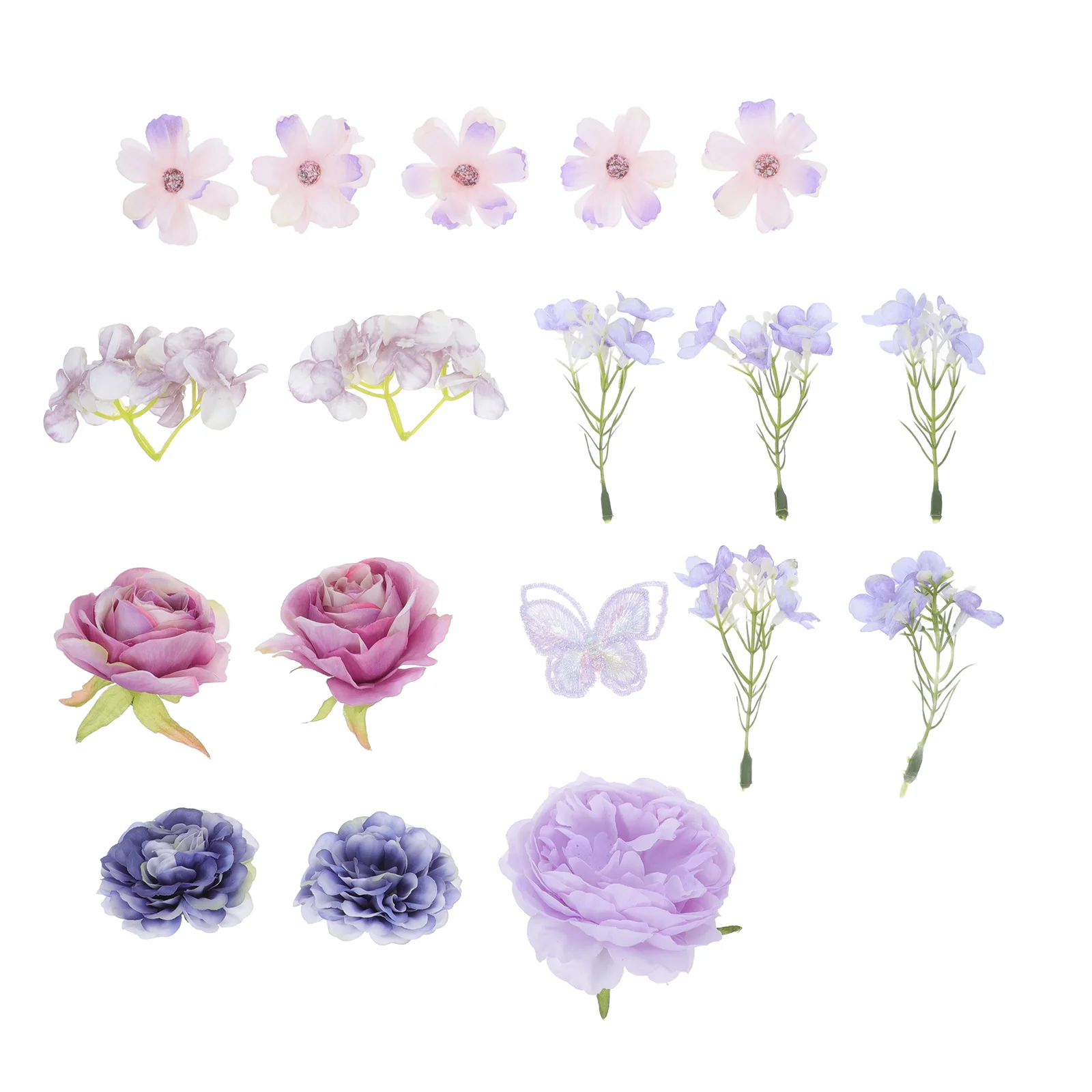 

Artificial Flower Material Purple Mini Fake Flowers Craft DIY Decorations Gauze Home Wedding Party Faux Bouquet