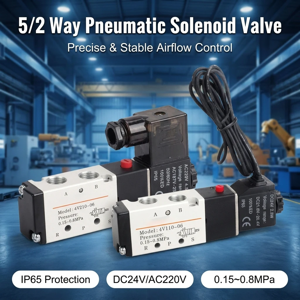 4V120-06 4V220-08 4V320-10 4v420-15 Solenoid Valve Air Valve Two Position Five Way Reversing Valve 4A 4M series
