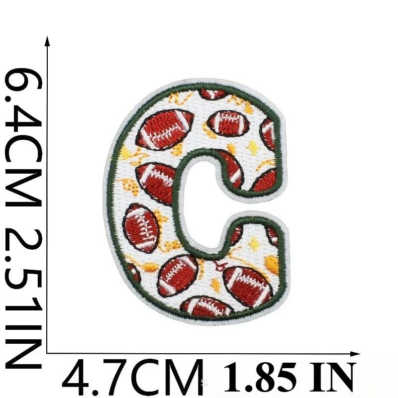 الرياضة نمط الرجبي شارة مطرّزة ملصق 26 الحروف الإنجليزية الملابس الزخرفية القماش ملصق فريق الفصل الصبي التطريز قطعة #6