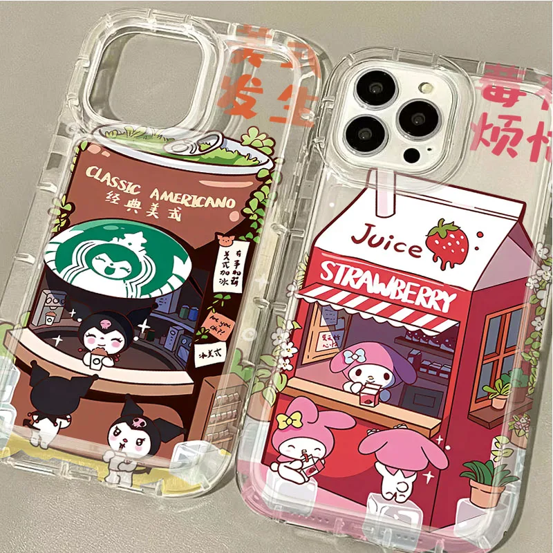 Anime Sanrio Rabbit Melody Case for iPhone 15 14 13 12 11 Pro Max XR XS X 8 7 6 6S Plus SE 2020 Silicone Clear Protective Cover