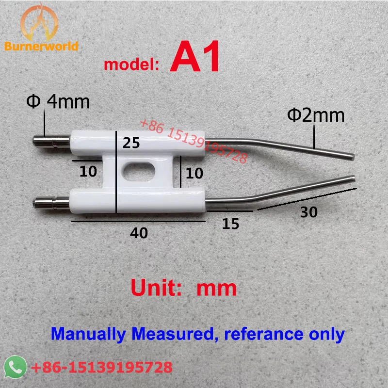 Waste Oil Burner Ceramic Electrode Conjoined H type Ignition Electrodes for Burner Furnance Ignite Electrode