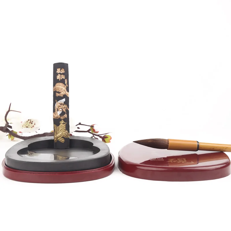 Yushui Lake Natural Stone Sculpture Four Treasures Famous Inkstone Chinese Painting Practice Cartridge