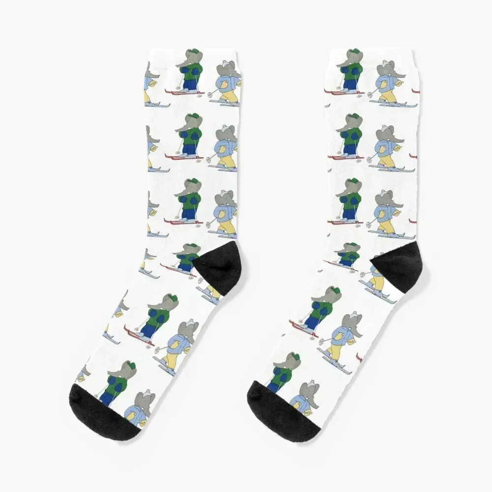 

Babar and celeste Socks compression set Lots retro Socks Men Women's snow gym Stockings compression Socks Female Men's