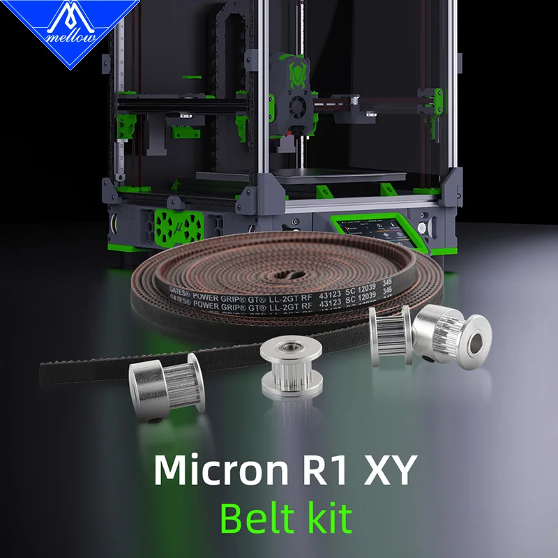 Ленточный ролик Mellow для 3D принтера Micron XY GT2 с 2GT затворами, комплект ремней 6 мм, шкив для зубчатого ремня 16T, отверстие 5 мм, направляющий ролик 16T, отверстие 3 мм