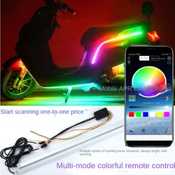 RGB APP LED Motorcycle Atmosphere Foot Light Remote Control Flexible Waterproof Sound Control 12V Moto Decorative Lamp Strip