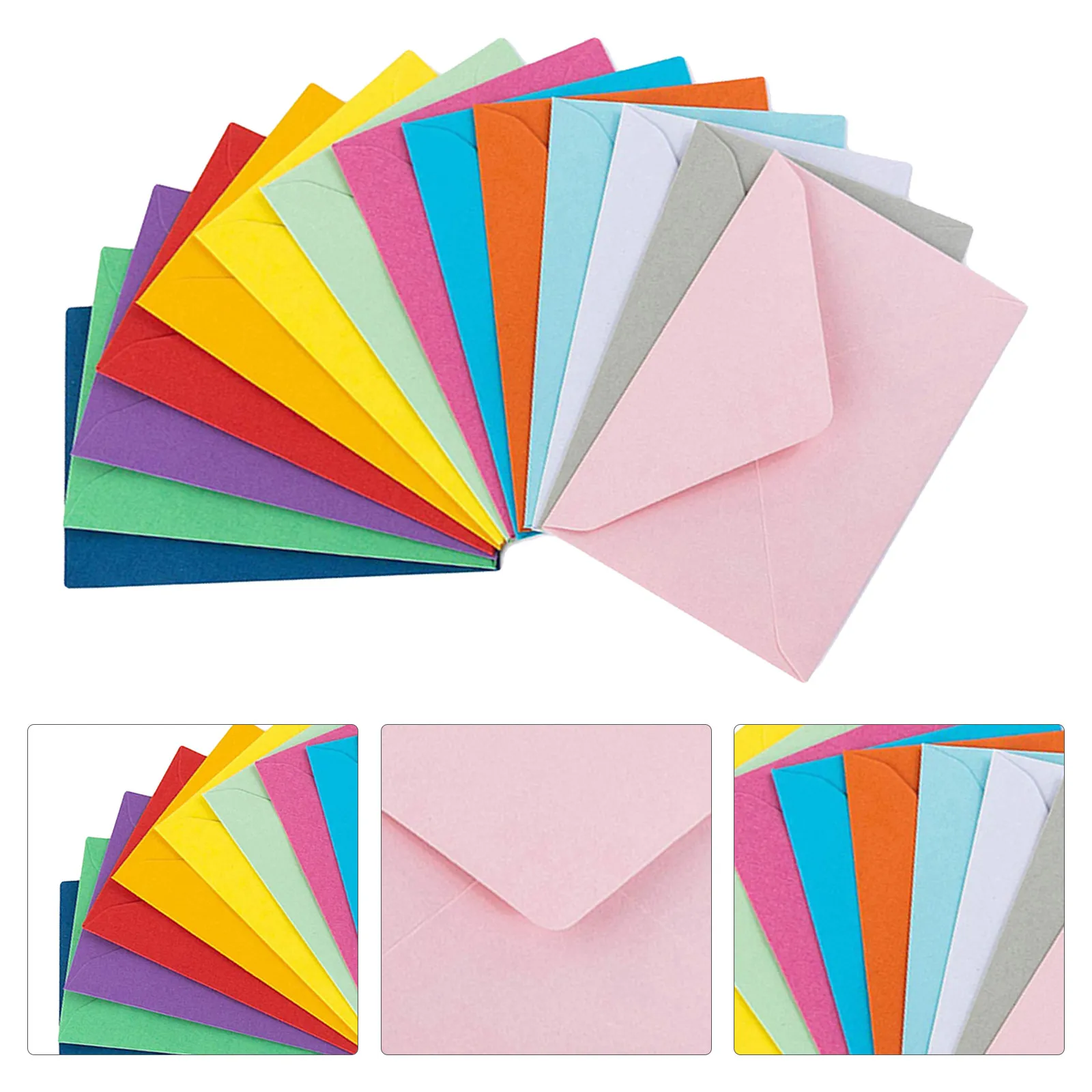 

50Pcs Solid Color Colorful Envelopes Small Card Holder for Blessing Cards Invitations Coin Storage Photo Letter Stationery