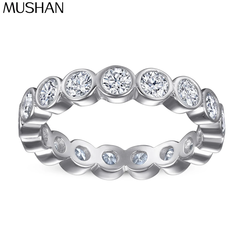 

Ювелирные изделия MuShan: Кольцо из стерлингового серебра 925 пробы с кубическим цирконием класса 5А, круглое, повседневное, для невесты, с позолотой, изысканное ювелирное украшение