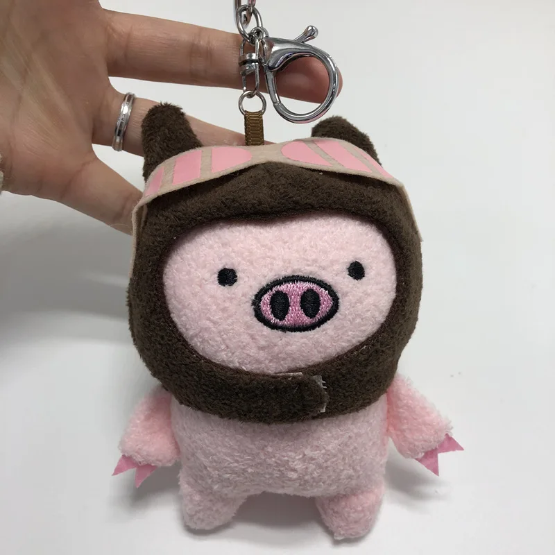 10cm Cartoon Kawaii Headgear Pig Plush Keychain Soft Stuffed Animal Plush Doll  Girls Cute Backpack Pendant Kids Birthday Gift