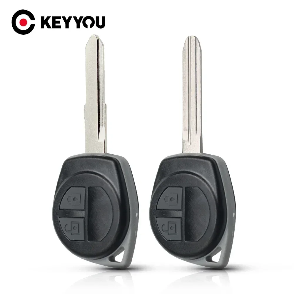 KEYYOU 2 Buttons Replacement Remote Car Key Shell For Suzuki Grand Vitara SWIFT With Rubber Button Pad Fob HU133R/TOY43 Blade