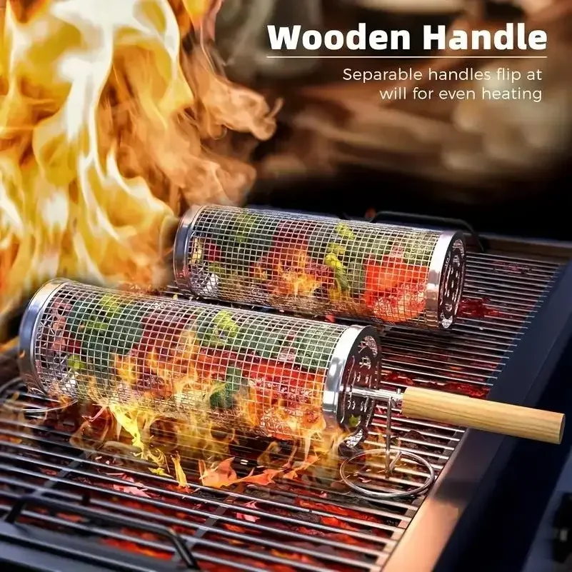 Round Barbecue Grill Basket Se - Outdoor Camping Essentials review and price
