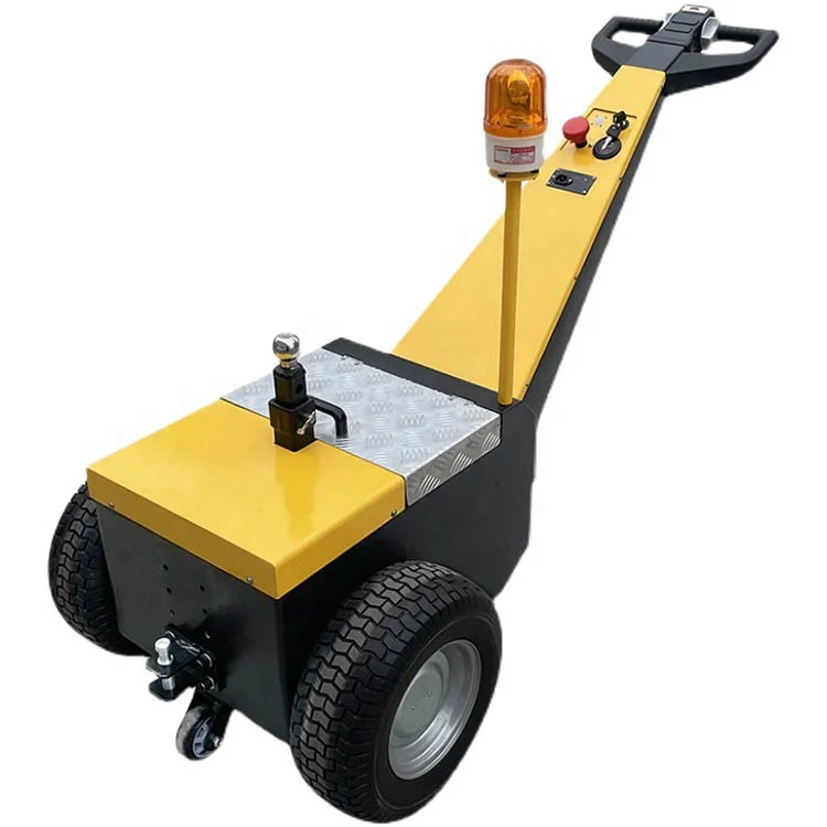 2000lbs Workshop Electric Lithium Battery Powered Pedestrian Walking Hand Pull Trolley Cart Tow Trailer Tractor Tugger