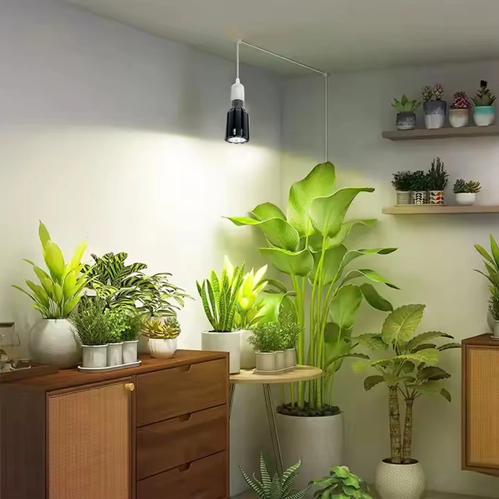 تنمو مصابيح كهربائية للنباتات الداخلية، عكس الضوء الطيف الكامل LED تنمو ضوء مع جهاز التحكم عن بعد، مؤقت تلقائي، لمبة إضاءة نباتية 12 واط E27