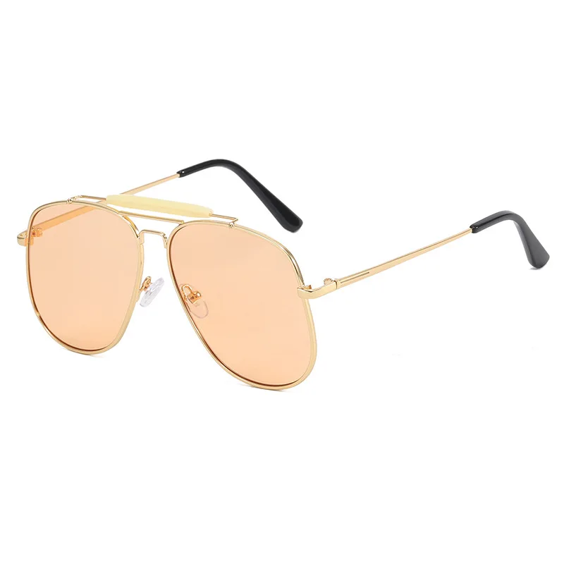 Fashion Pilot Women\'s Sunglasses 2024 Luxury Designer Oversized Metal Frame Square Shades Glasses For Woman Trend Retro UV400