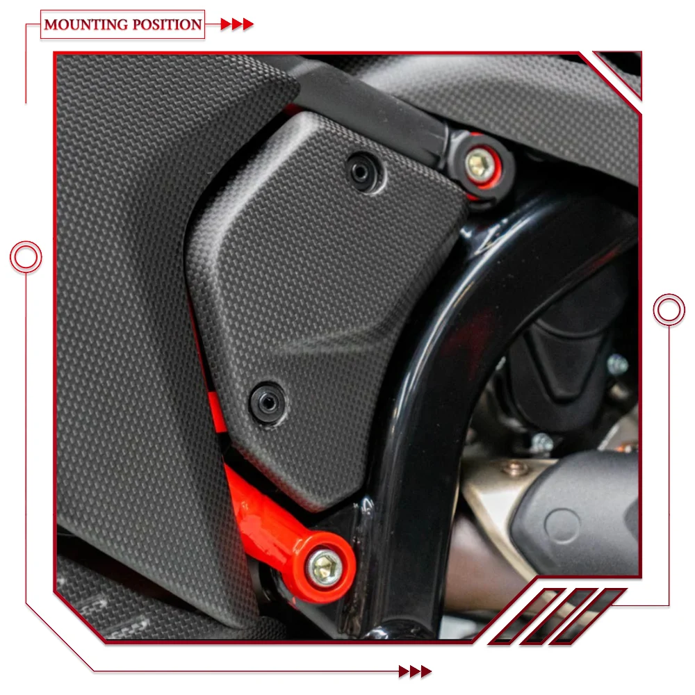For New Hypermotard 698 MONO RVE 2024 2025 Carbon Fiber Rear Frame Side Covers Fairing Kit Motorcycle Modification Accessories