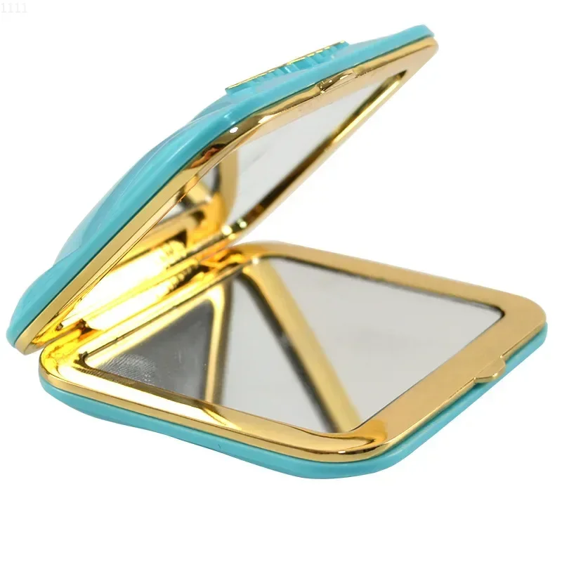 Luxury 2-Face Makeup Mirror Square Portable Cute Girl\'S Gift Hand Mini Compact Mirror Pocket Double-Sided Makeup Mirror