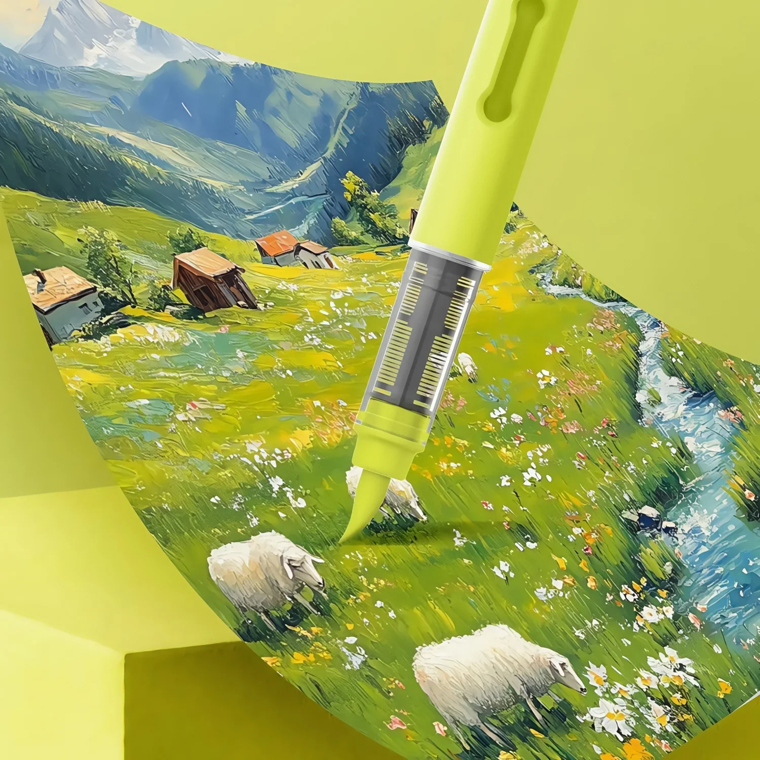 24/36/48/60/84 لون التحكم التلقائي في الحبر علامات طلاء الأكريليك ، مع صندوق تخزين الطبقات ، أقلام طلاء الأكريليك طرف الفرشاة