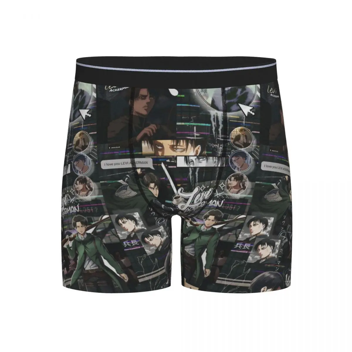 

Long Boxer Underpants Shorts Levi Ackerman Attack On Titan Panties Male Ventilate Underwear for Homme Man Boyfriend Gifts