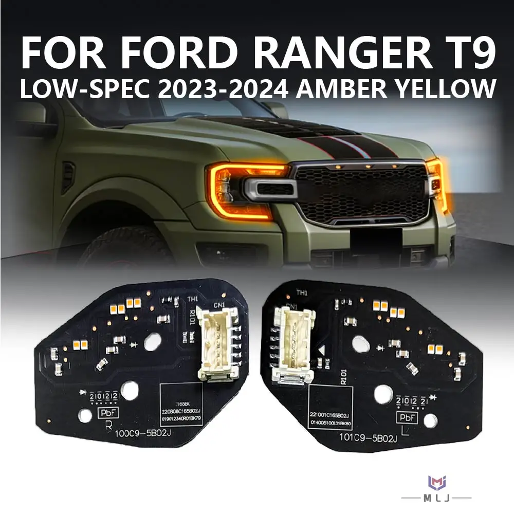 

Для Ford Ranger T9 2023-2024: Светодиодный чип для фар низкой комплектации, янтарно-желтый свет, чип Angel Eye, плата DRL, автомобильные аксессуары