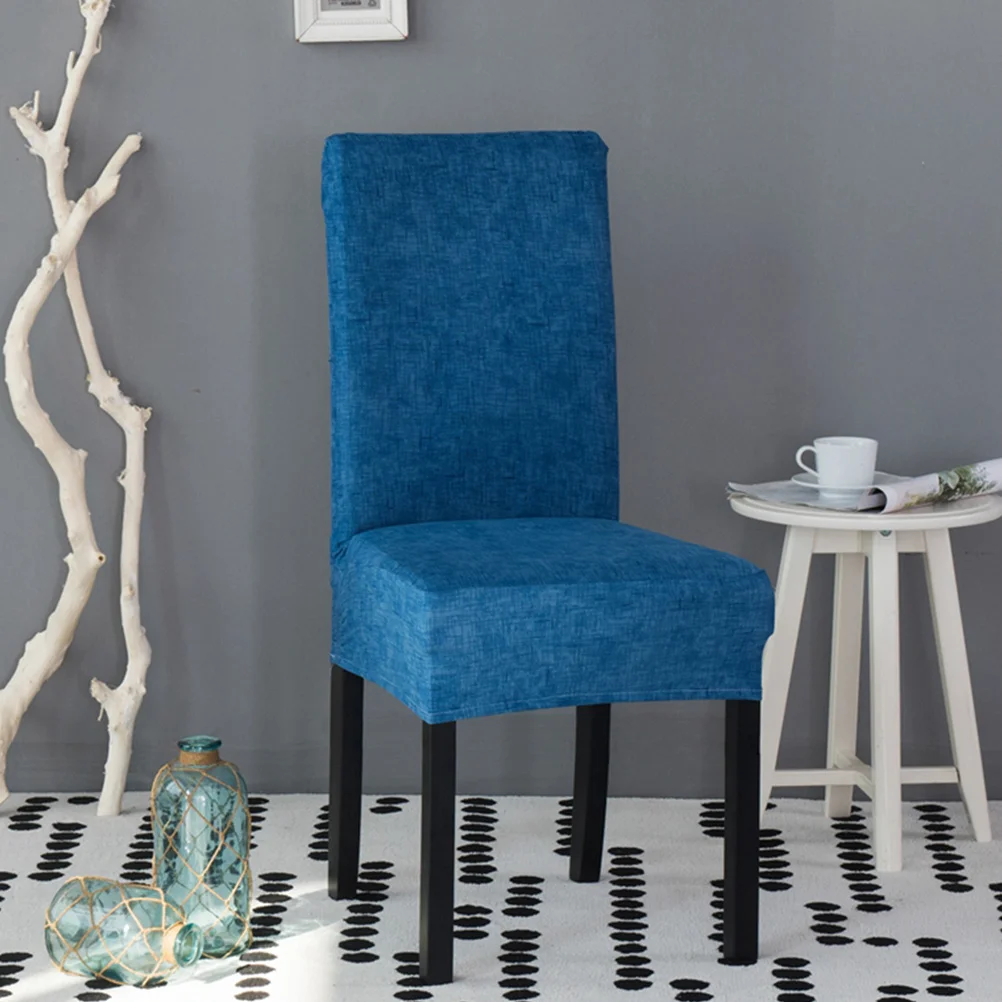 

4Pcs Polyester Chair Cover Stretchable Protective Case for Banquet Ceremony Function Hall Chairs Dark Blue Stretchy Chair Cover